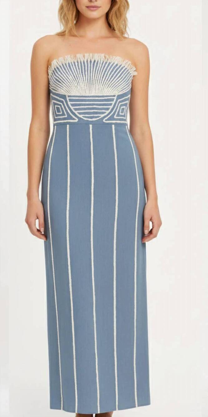 NEW ANNA CATE lylie midi dress in coastal blue embroidery